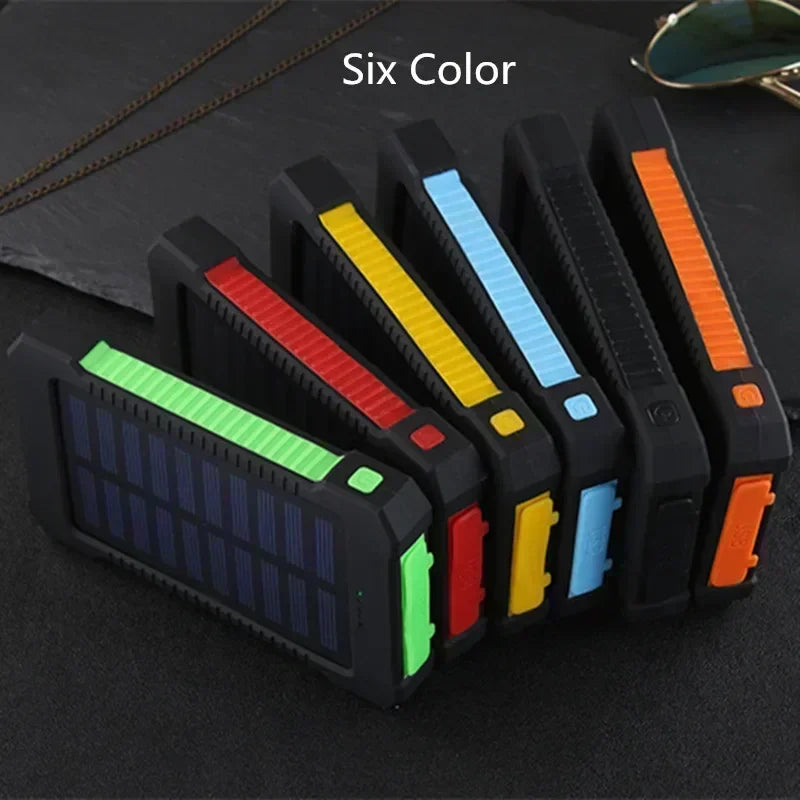 200000mAh Portable Solar Power Bank External Battery Fast Charging Waterproof Powerbank with SOS Flashlight Poverbank for Xiaomi