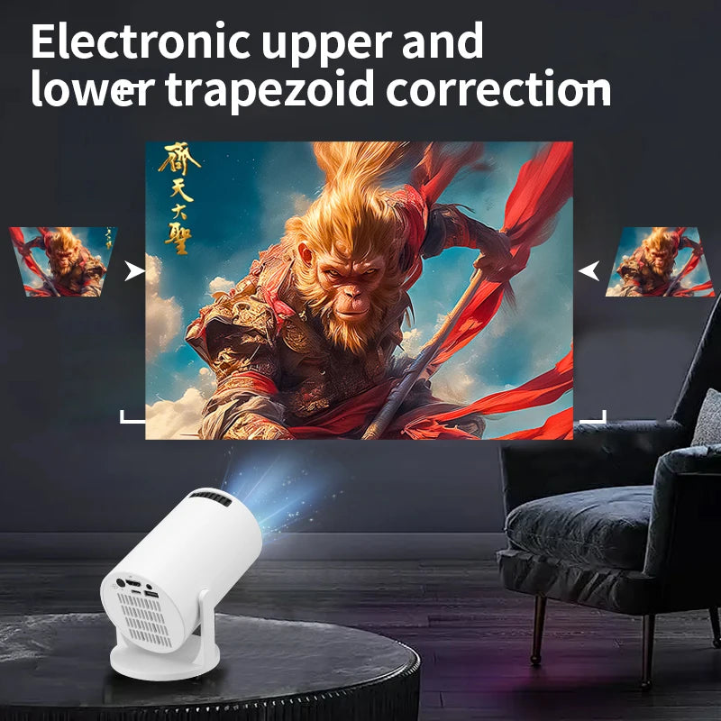 2026 HY300 Smart Mini Projector — WiFi6 + BT5.0 | 1080P/4K Support | Auto Keystone | Portable Home Theater Beamer