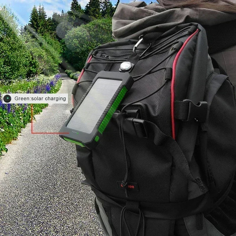200000mAh Portable Solar Power Bank External Battery Fast Charging Waterproof Powerbank with SOS Flashlight Poverbank for Xiaomi