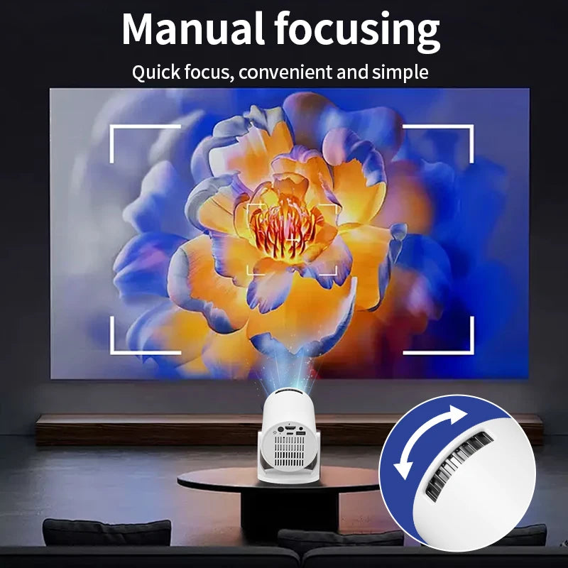 2026 HY300 Smart Mini Projector — WiFi6 + BT5.0 | 1080P/4K Support | Auto Keystone | Portable Home Theater Beamer