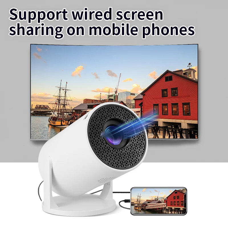 2026 HY300 Smart Mini Projector — WiFi6 + BT5.0 | 1080P/4K Support | Auto Keystone | Portable Home Theater Beamer