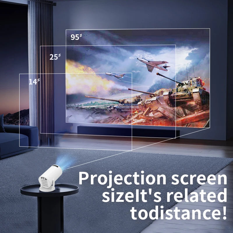 2026 HY300 Smart Mini Projector — WiFi6 + BT5.0 | 1080P/4K Support | Auto Keystone | Portable Home Theater Beamer