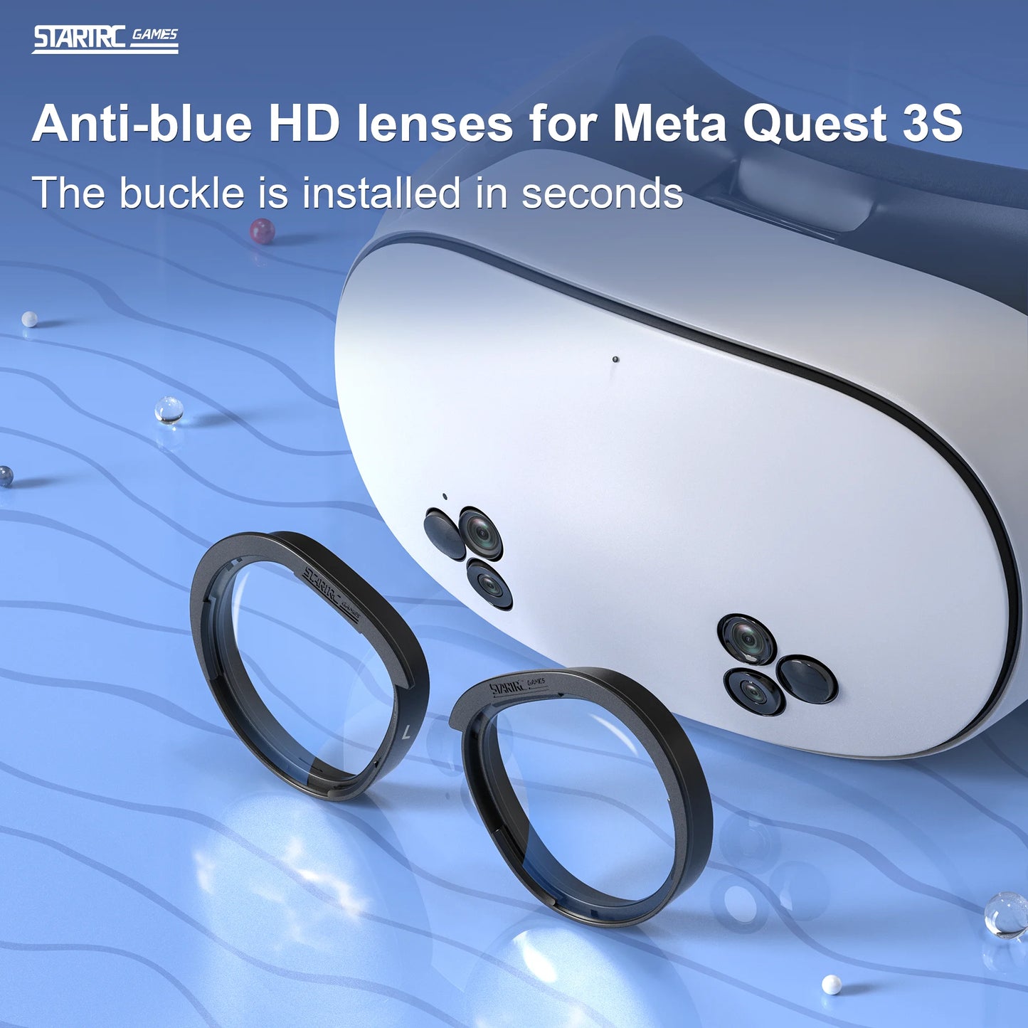 Suitable for Meta Quest 3S VR scratch resistant ring lens protective cover, anti eye blue light Quest 2 accessories