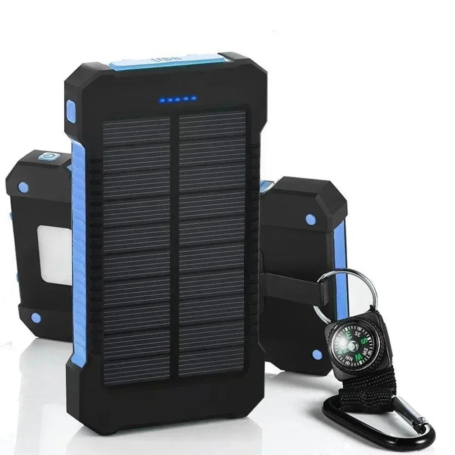 200000mAh Portable Solar Power Bank External Battery Fast Charging Waterproof Powerbank with SOS Flashlight Poverbank for Xiaomi
